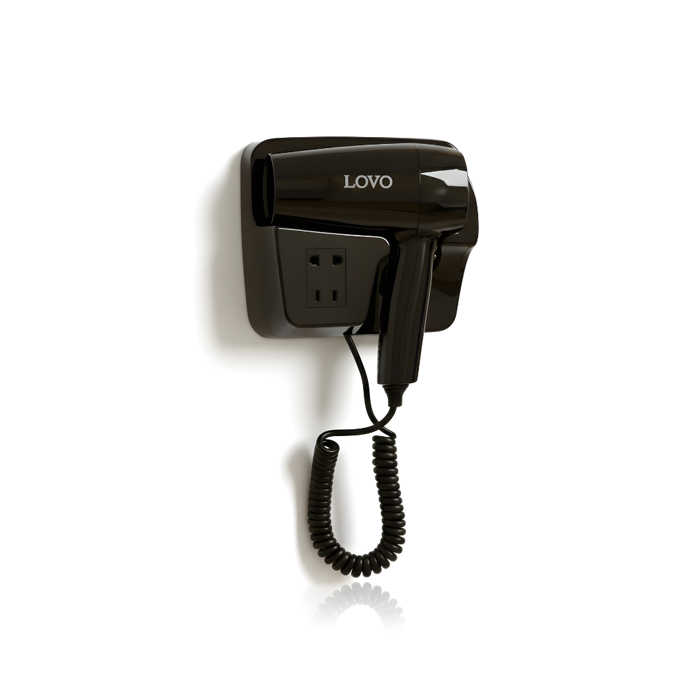 Wall Mounted Black Hair Dryer